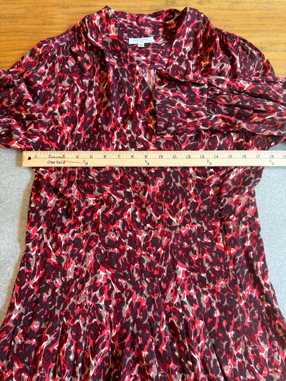 Equipment Femme Jenesse Dress NWT Merlot Leopard Wrap Mini Size 12 - Picture 5 of 12
